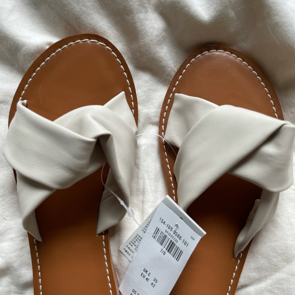 Cream twist sandals